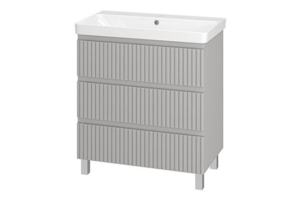 Тумба напольная Victory 80 VIC-07080-50-03Я с 3 ящиками 80.5 см, цвет каркаса серый шёлк, фасада серый шёлк