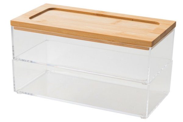 Органайзер с крышкой MITTE Bamboo двойной 19.5x10x9.5 см