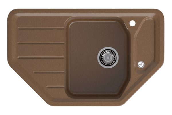 Мойка угловая врезная с крылом GRANFEST Corner GF-C-800E 80х50х20 см