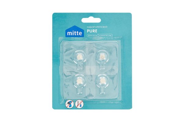Набор крепежей MITTE Pure самоклеющихся