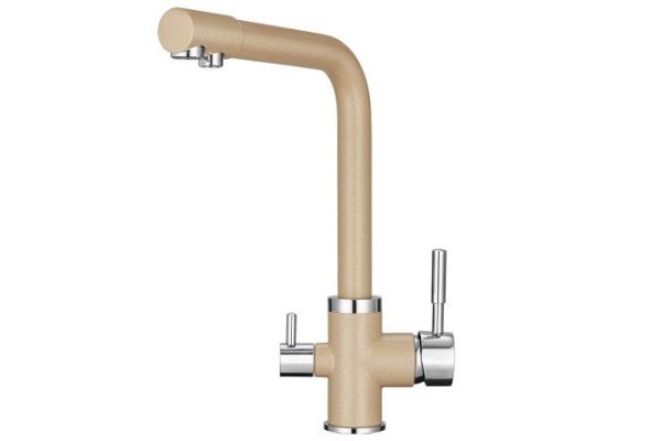 Смеситель кухонный KRONAsteel Brunnen H315 1 sand