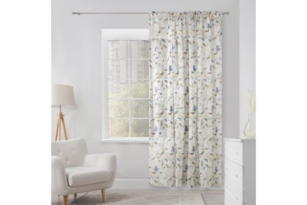 Тюль MICASA Agostina 300х275 см, 1 шт., цвет белый, бежевый, синий
