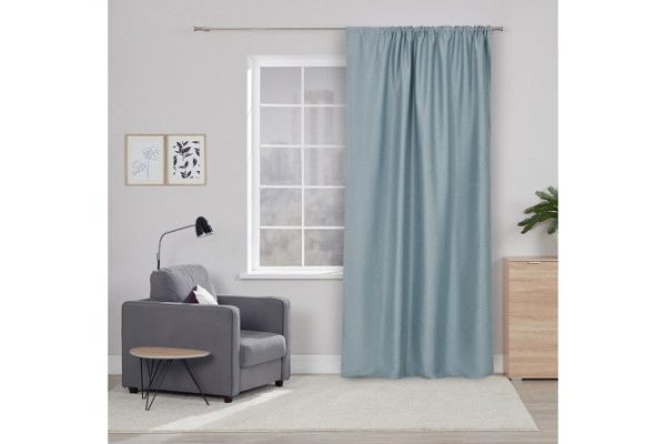 Портьера на ленте MICASA Bria 180х280 см, 1 шт., цвет бледно-зелёный