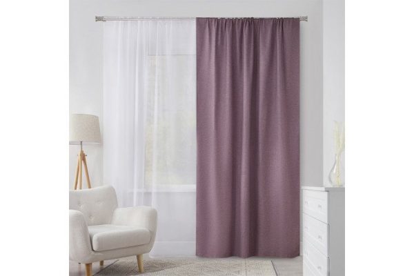 Штора на ленте MICASA Vanda 150х280 см, 1 шт., цвет розовый