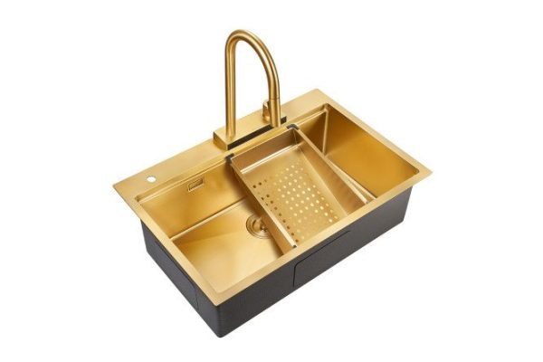 Мойка врезная со смесителем MILACIO Steel Denia 75 MC.77428 50х75х22.5 см