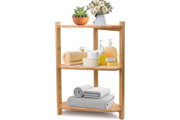 Этажерка угловая 3-ярусная BERKRAFT Bamboo 34x60x34 см