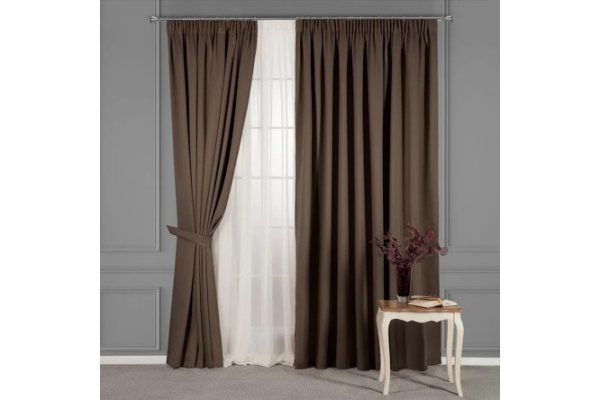 Комплект штор ESTIA Марлон 260x275 см, 2 шт., цвет тёмно-коричневый