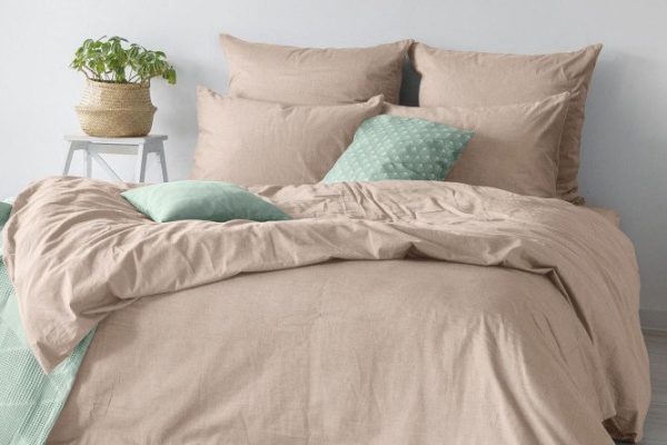 Комплект постельного белья Melange Praline Хлопок 148х215 см, 1,5 спальный