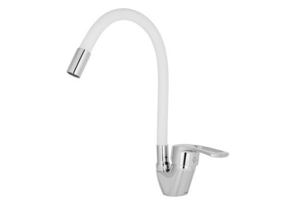 Смеситель с гибким изливом HOMIUM Flexible white