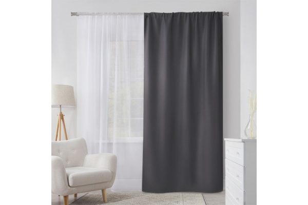 Штора MICASA Harper 145х260 см, 1 шт., цвет серый