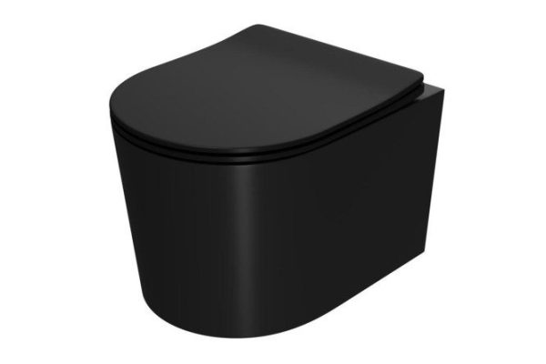 Унитаз подвесной POINT Веста PN41701BM, чёрный матовый 37х34х49 см