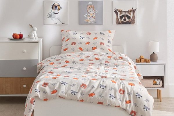 Комплект постельного белья MICASA Kids Cute animals Поплин, 143х215 см
