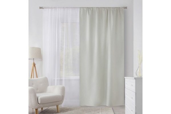 Штора на ленте ESTUDI BLANCO Rebecca 150х275 см, 1 шт., цвет слоновая кость