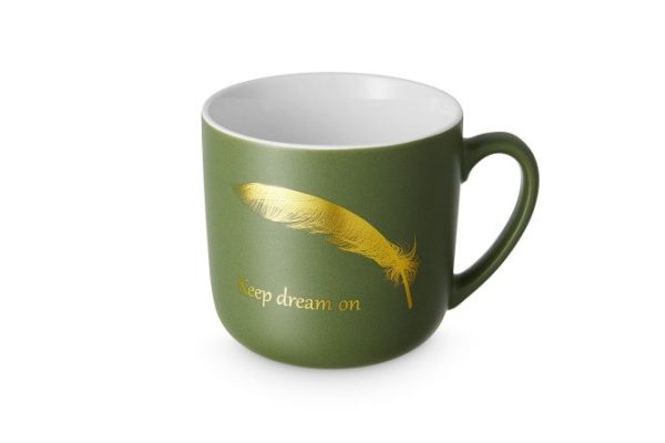Кружка EVIO Golden feather 380 мл, Фарфор
