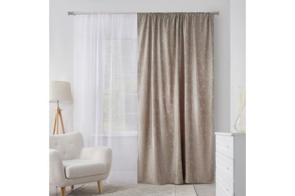 Штора на ленте MICASA Massimo 180х280 см, 1 шт., цвет бежевый