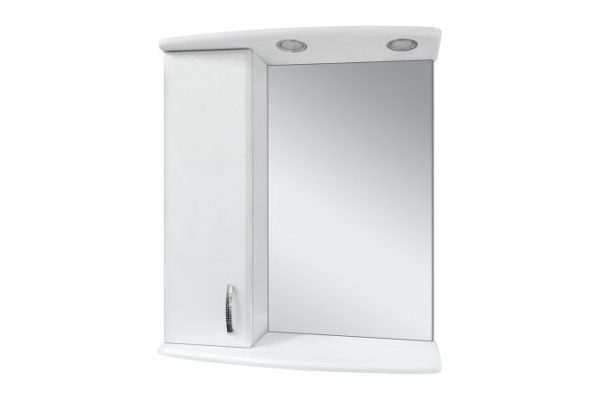 Зеркало-шкаф Астра 60 Э-Аст04060-01СвЛ с LED-подсветкой 62х72х19 см, Левый