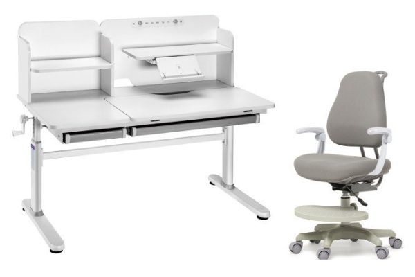 Комплект мебели Cubby парта Iris II Grey и кресло с подлокотниками Paeonia Grey