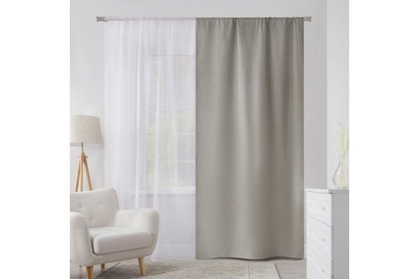 Штора на ленте ESTUDI BLANCO Rebecca 150х275 см, 1 шт., цвет серый