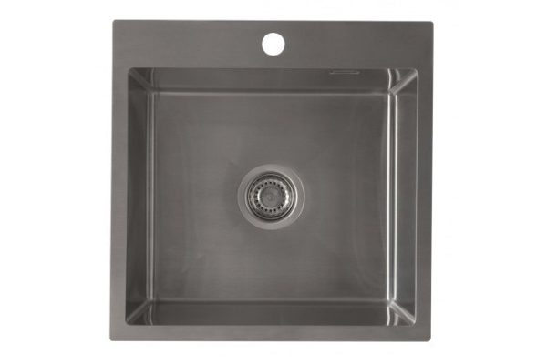 Комплект мойка с выпуском UKINOX Практика PRV500.500 -GT10C 0CW, вороненая сталь 50х50х20 см