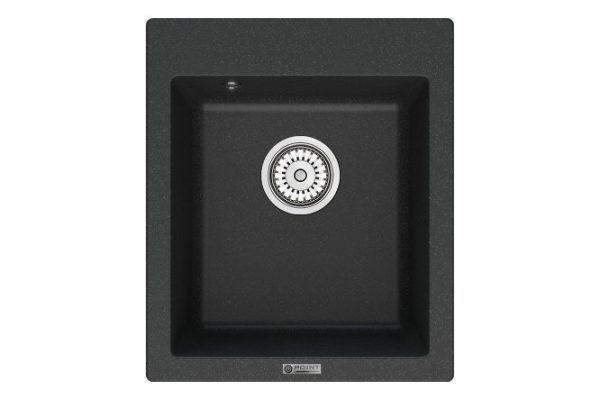 Мойка кухонная врезная POINT Динара 42 PN3004B, чёрный 41.5х49х21.5 см