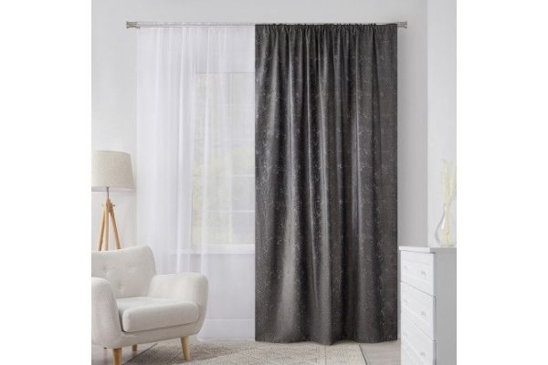 Штора на ленте MICASA Massimo 180х280 см, 1 шт., цвет серый