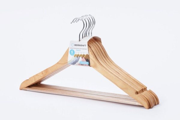 Набор вешалок для одежды BERKRAFT Nature 6 шт.