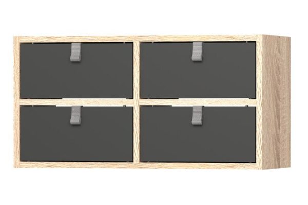 Стеллаж 2 секции Bricks дуб сонома / антрацит