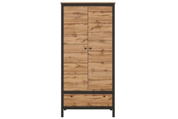 Шкаф Loft 92х192,5х60,9 см дуб вотан, чёрный