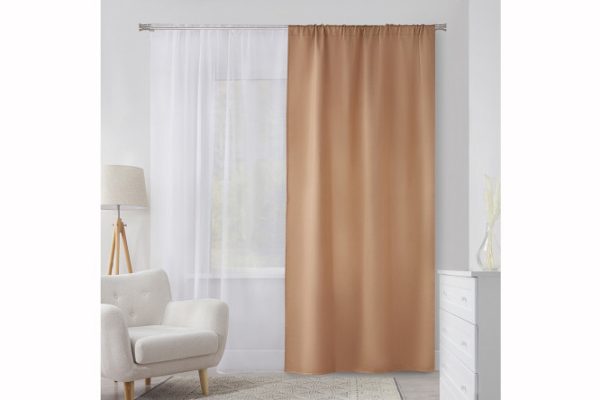 Штора на ленте MICASA Jacqueline 150х280 см, 1 шт., цвет светло-бежевый