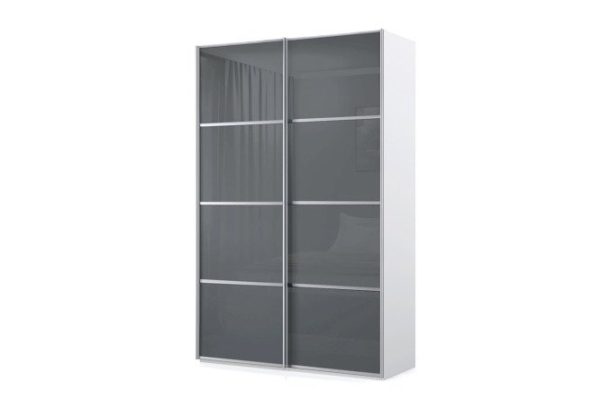 Шкаф-купе Оскар Ультра 150х236х58 см, белый, серый графит