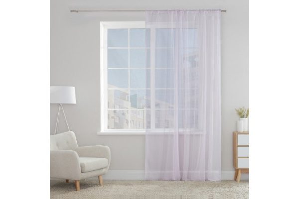 Тюль на ленте MICASA Alessa 300х280 см, 1 шт., цвет светло-фиолетовый