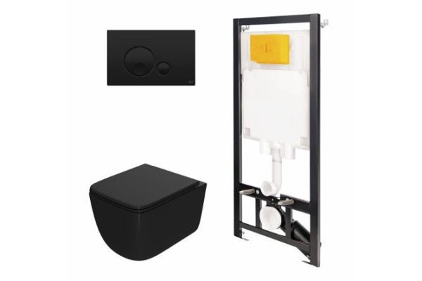 Инсталляция с унитазом и панелью POINT 886914GBO3+PN41831BM чёрный