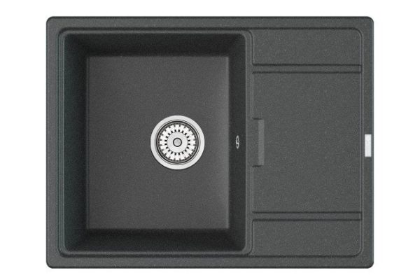 Мойка кухонная врезная с крылом POINT Стил 65 PN3009GR, графит 65х50х22 см