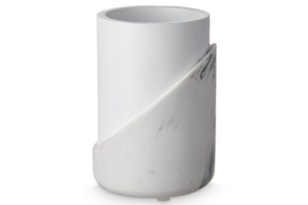 Стакан для зубных щёток Marble light 8.1х11.4х8.1 см, Полирезин