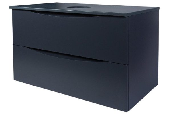 Тумба подвесная со столешницей BOND Cube T07807 81 см, цвет каркаса серый матовый, фасада серый матовый