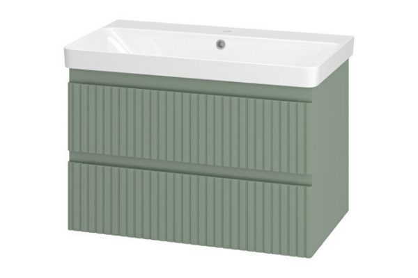 Тумба подвесная Victory 80 VIC-09080-0802Я с 2 ящиками 80.5 см, цвет каркаса зелёный, фасада зелёный