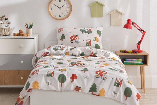 Комплект постельного белья MICASA Kids Transports Поплин, 143х215 см