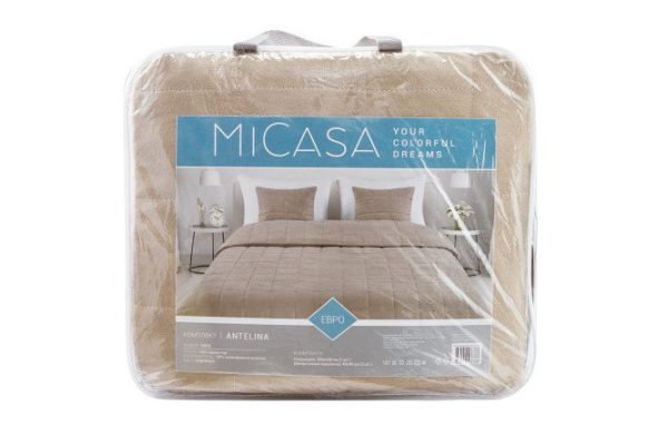 Комплект покрывало + наволочки MICASA Antelina 220х240 см, Полиэстер