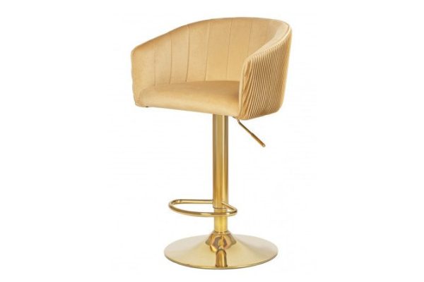 Стул барный DOBRIN Darcy Gold 51х86х46 см, цвет обивки песочный, ножек золотой