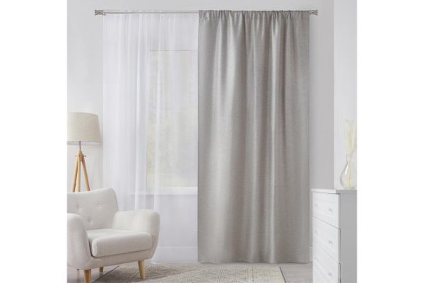 Штора Evie 150х260 см, 1 шт., цвет светло-серый