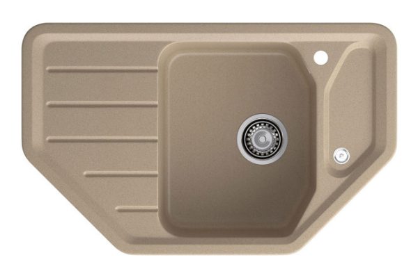 Мойка угловая врезная с крылом GRANFEST Corner GF-C-800E 80х50х20 см