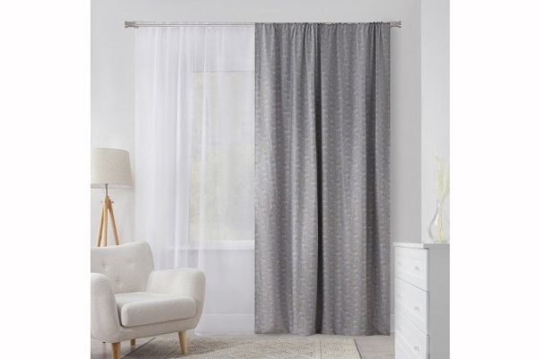 Штора на ленте MICASA Gill 180х280 см, 1 шт., цвет серый, белый, жёлтый