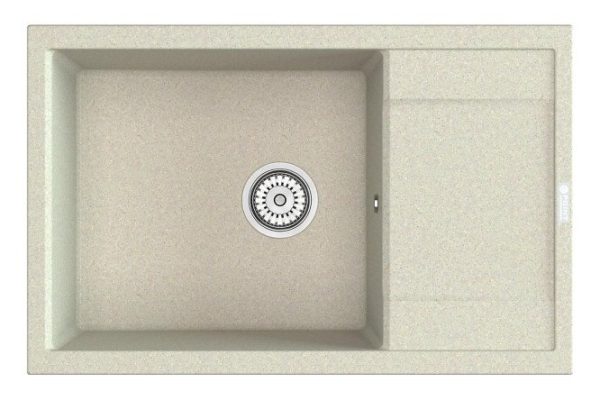 Мойка кухонная врезная с крылом POINT Велета 78 PN3002BG, светло-бежевый 78х50х22 см