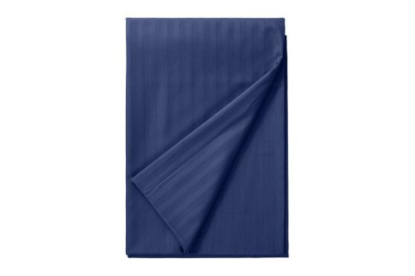 Простыня на резинке Stripe Premium Indigo Страйп-сатин 160х200 см