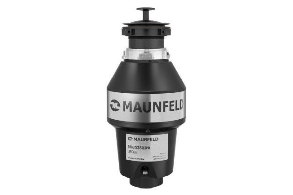 Измельчитель пищевых отходов с пневмокнопкой MAUNFELD MWD 3802PB, чёрный, нержавеющая сталь