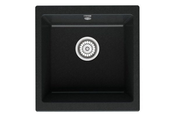 Мойка кухонная врезная POINT Бату 45 PN3008B, чёрный 46х45х22 см