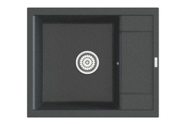 Мойка кухонная врезная с крылом POINT Римо 60 PN3010GR, графит 60х50х22 см