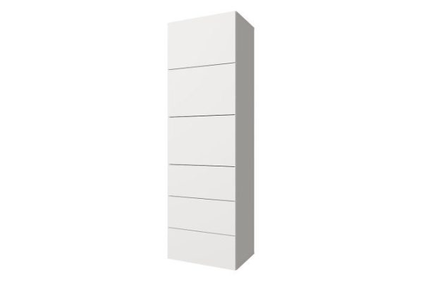Шкаф 3 двери и 3 ящика Оскар 60х192 с push to open, белый
