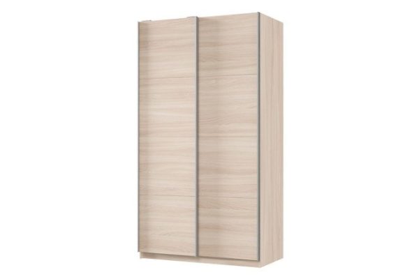 Шкаф-купе 2-дверный Практик 120х240х60 см, ясень шимо светлый, профиль серебро