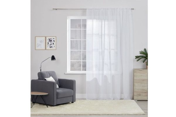Тюль на ленте MICASA Celina 300х280 см, 1 шт., цвет белый